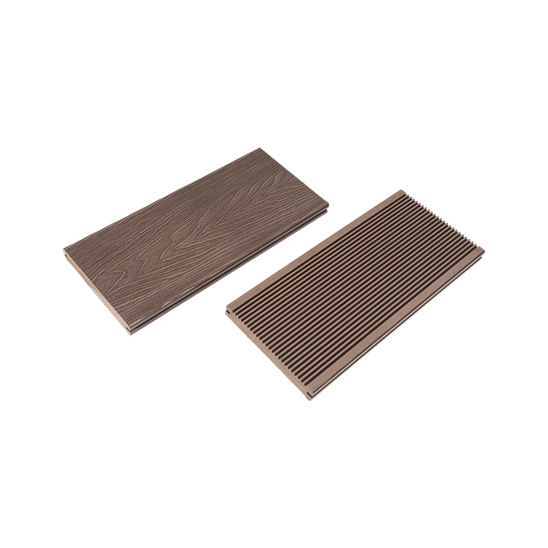 Solid Embossed WPC Wood Plastic Composite Decking na May Wood Grain